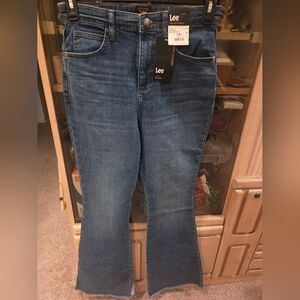 Lee Women's High Rise Flare Blue Jeans